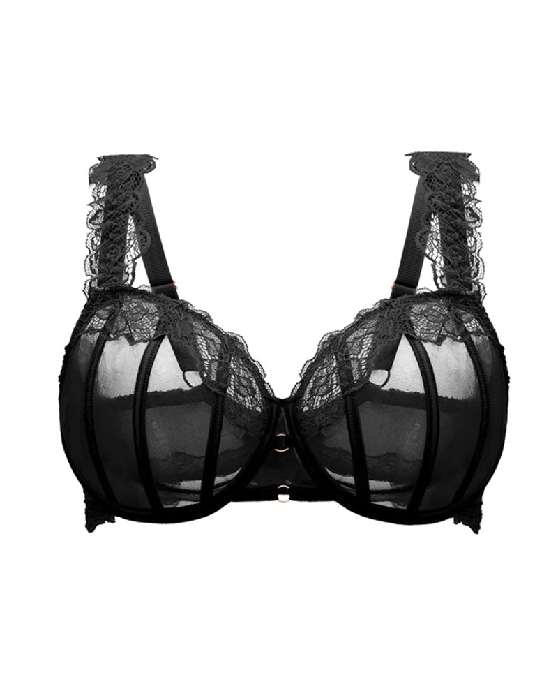 Brassiere Sexy de Encaje Transparente con Realce