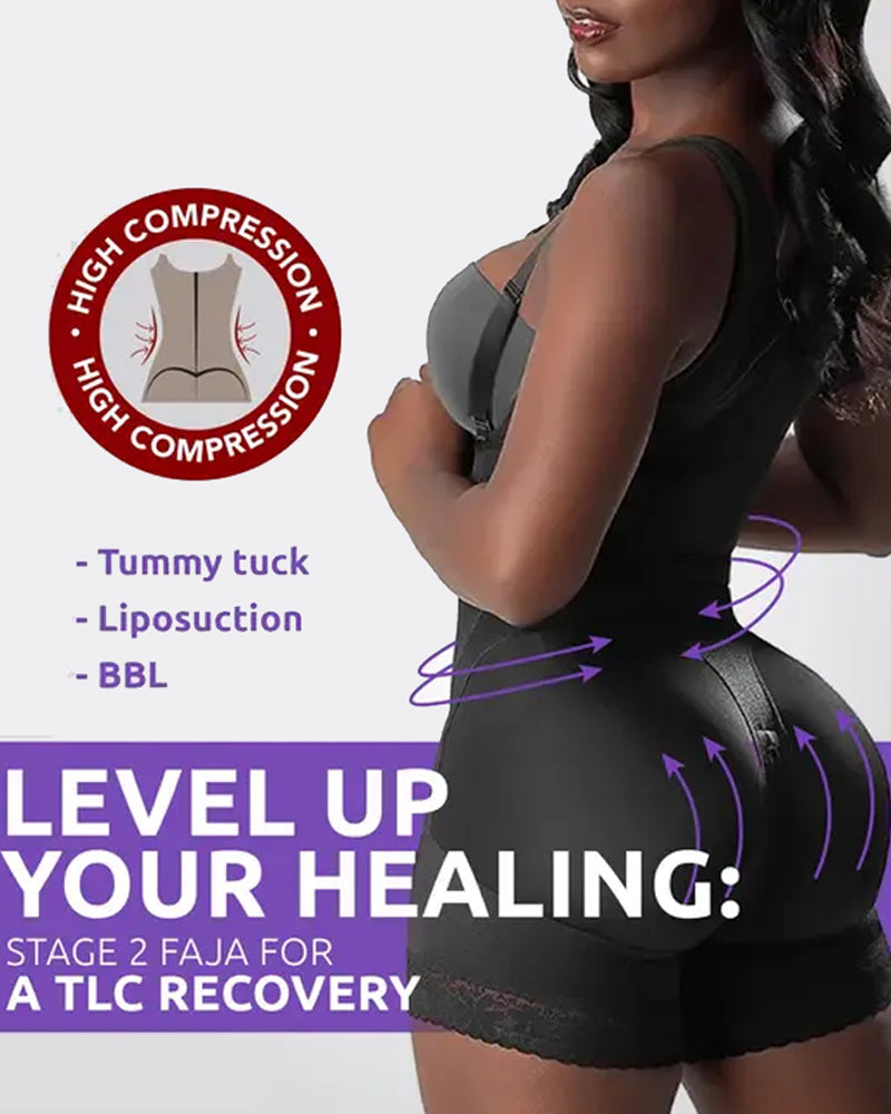 Body Ajustable de Doble Compresión con Cierre de Gancho y Ojo para Controlar el Abdomen