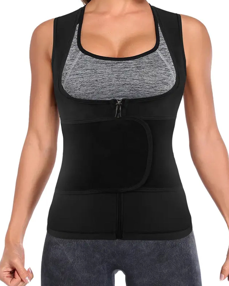 Chaleco Sauna Ajustable para Entrenamiento de Cintura - Induce Sudoración para Mujeres