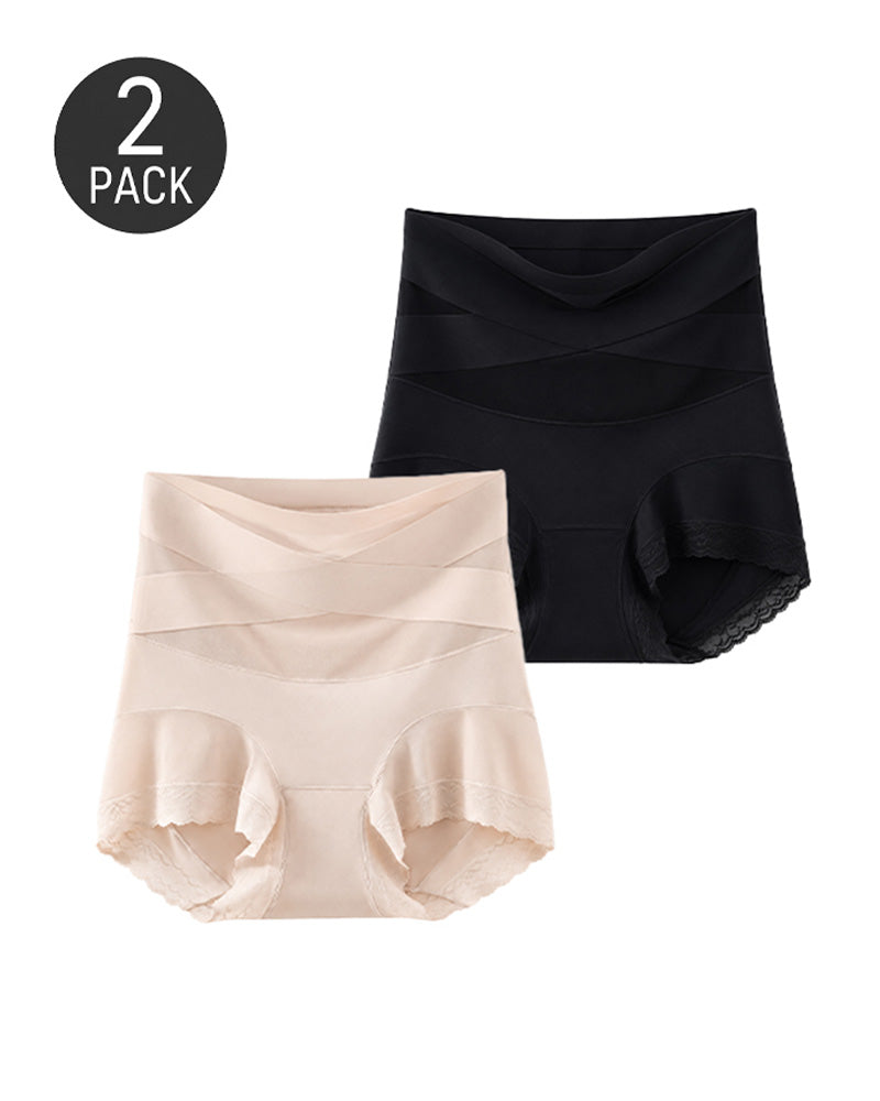Set de 2 Boxer Briefs de Cintura Alta con Control Abdomen, Sin Costuras y Paneles de Malla Transparente