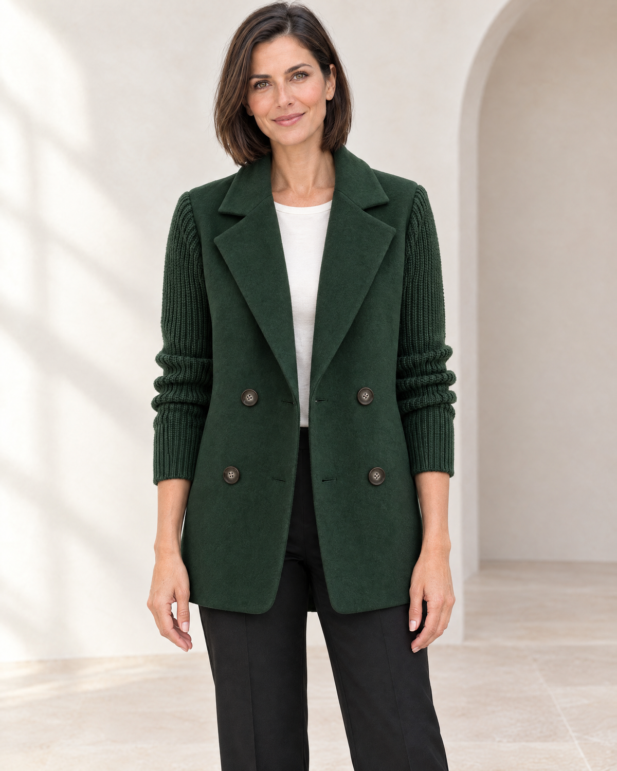 Carla | Blazer Elegante con Mangas de Punto
