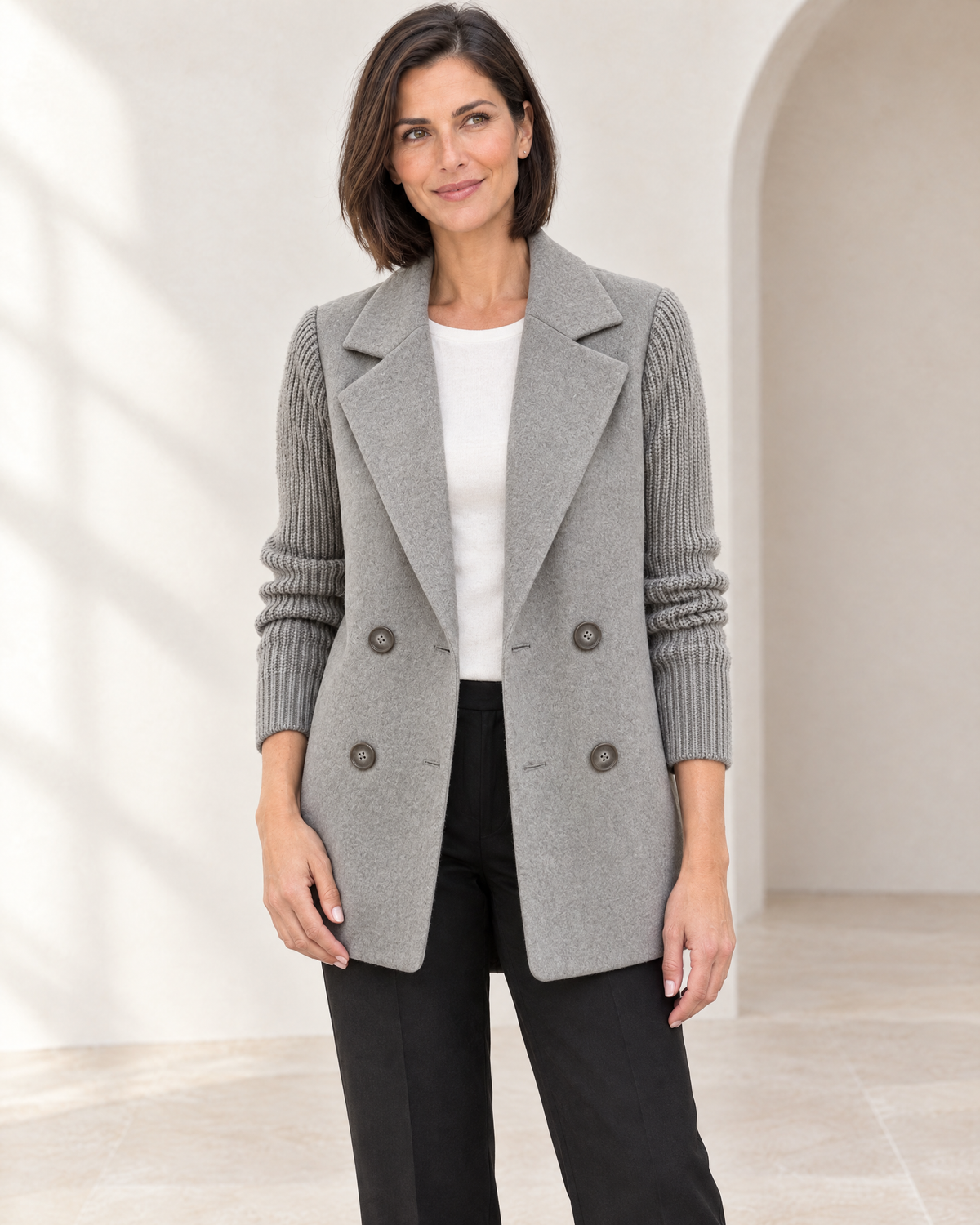 Carla | Blazer Elegante con Mangas de Punto