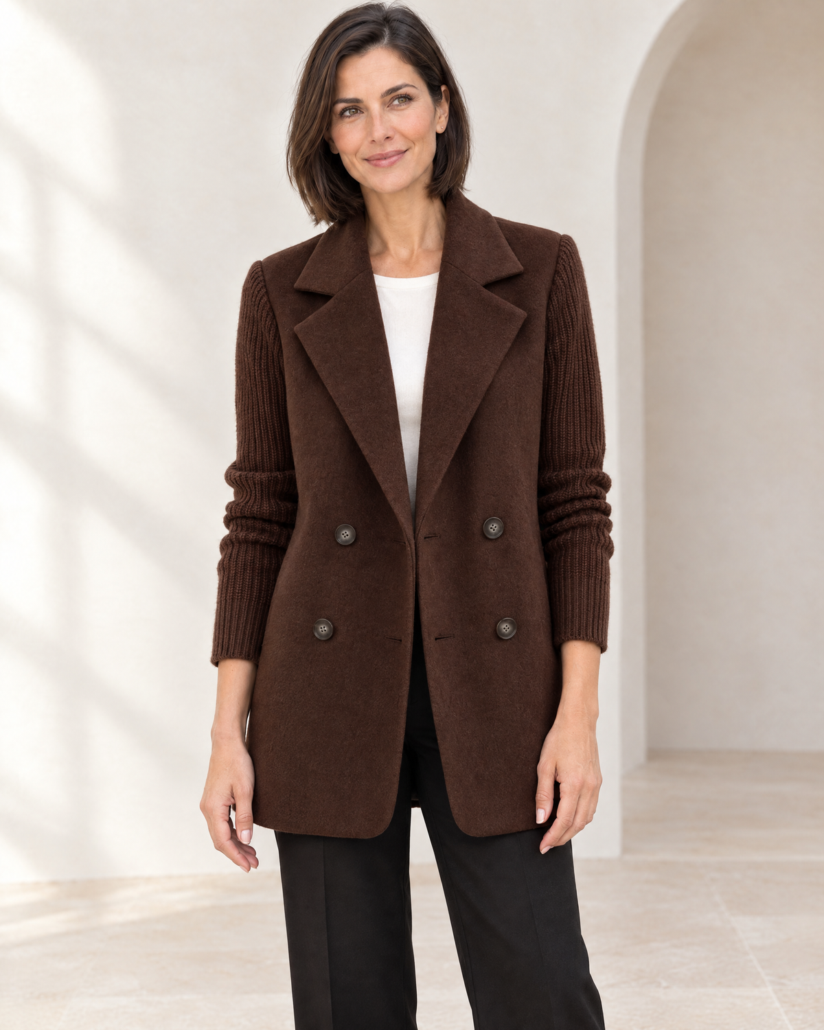 Carla | Blazer Elegante con Mangas de Punto