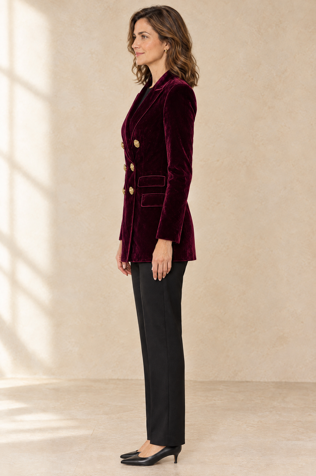 La Scintilla | Blazer de Terciopelo con Botones Dorados