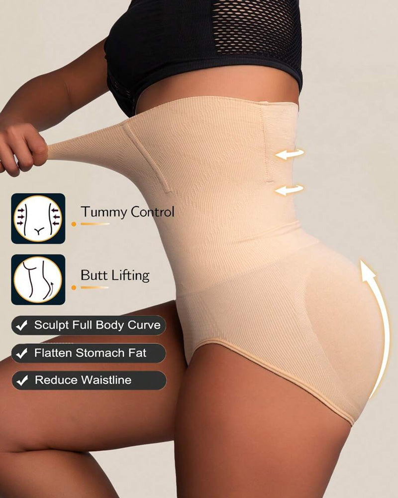 Panties Sin Costuras de Cintura Alta para Mujeres - Moldeo de Abdomen y Realce de Caderas
