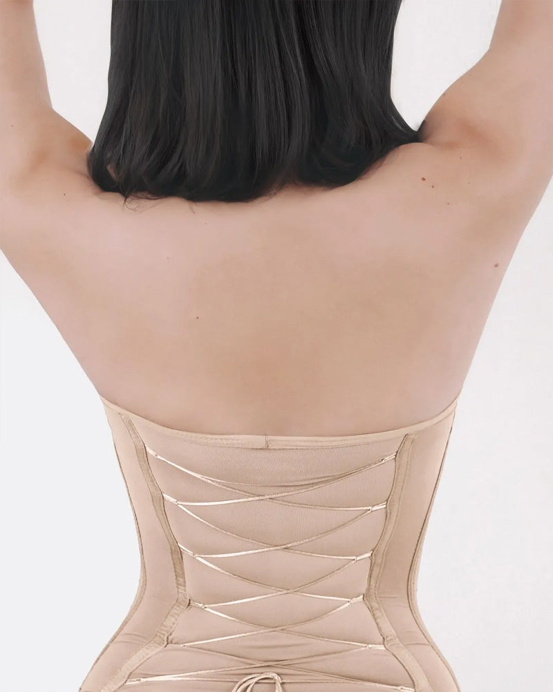 Body Sin Costuras con Cuerdas en la Espalda y Tanga