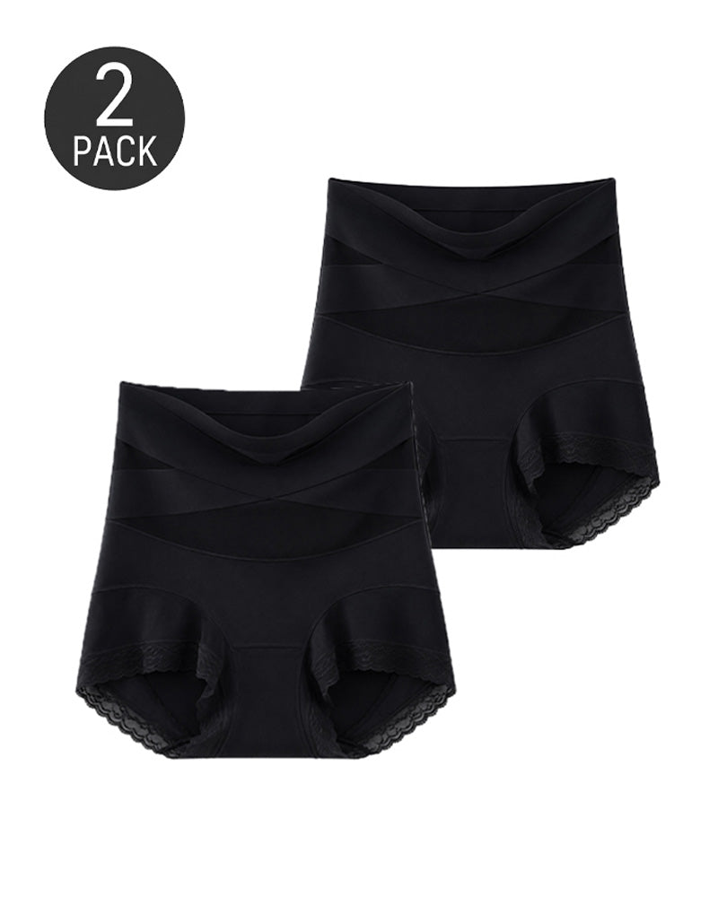 Set de 2 Boxer Briefs de Cintura Alta con Control Abdomen, Sin Costuras y Paneles de Malla Transparente