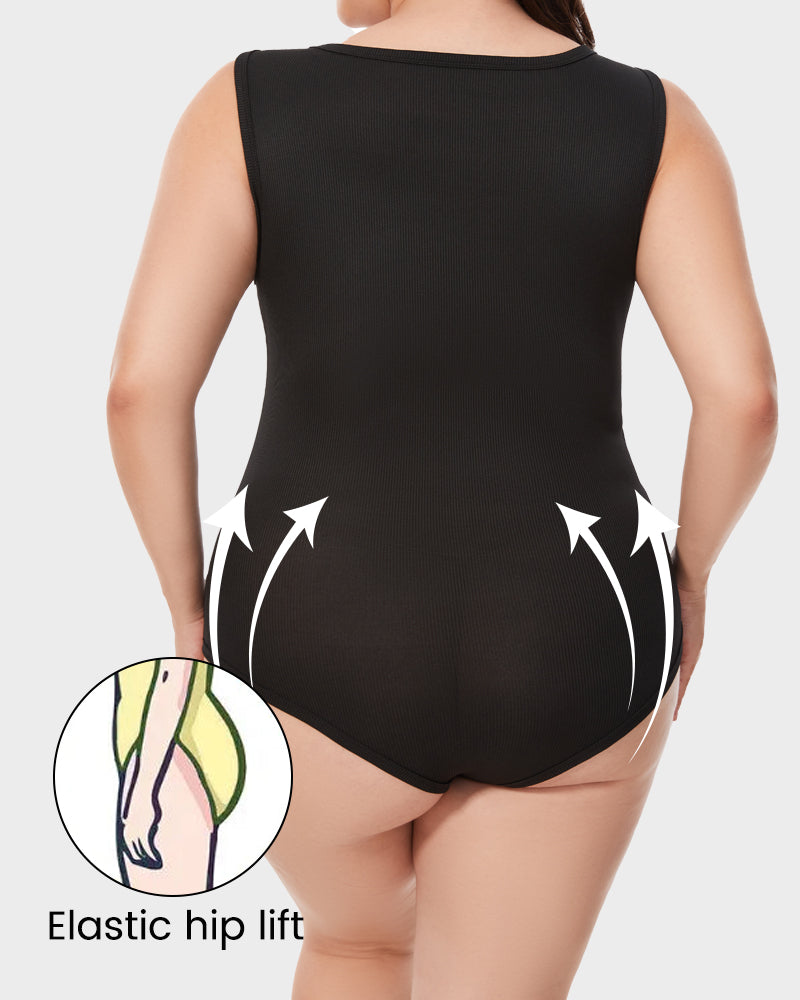 Vestido ajustado con escote cuadrado y tirantes de canalé