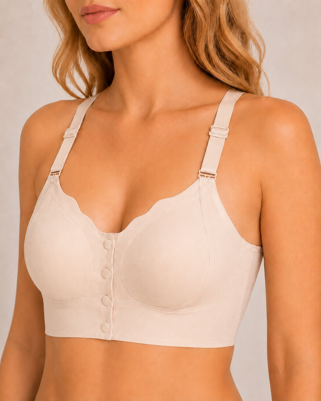 Sujetador Push-up Sin Costuras con Cierre Frontal y Espalda en Forma de Mariposa