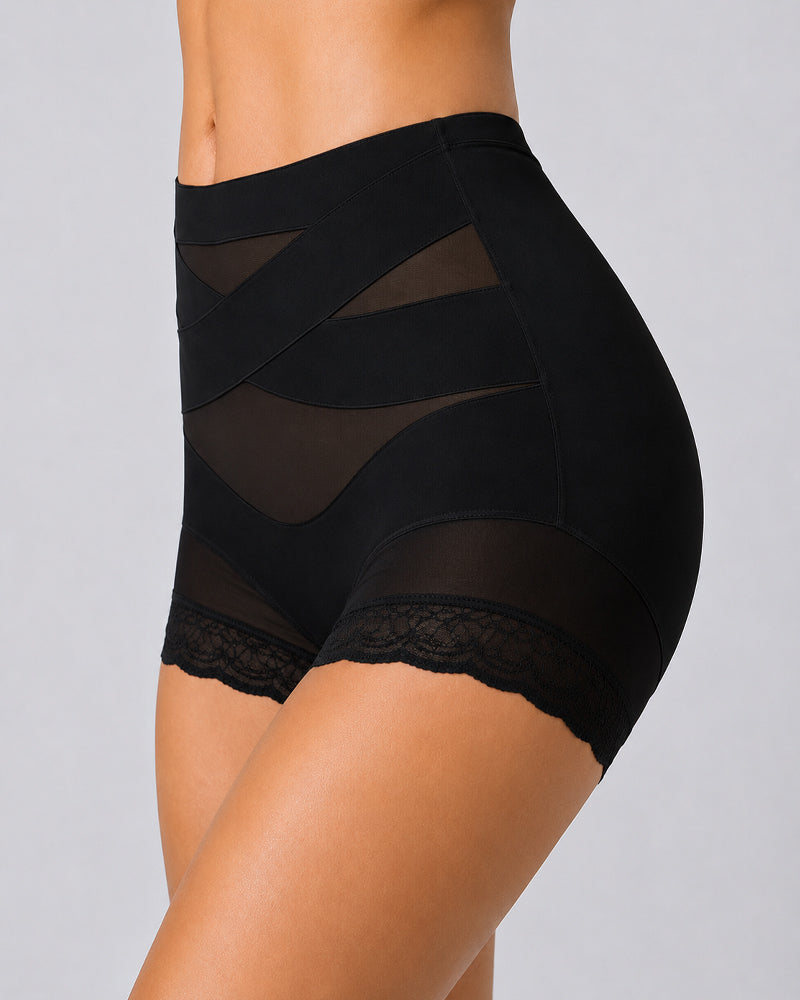 Set de 2 Boxer Briefs de Cintura Alta con Control Abdomen, Sin Costuras y Paneles de Malla Transparente