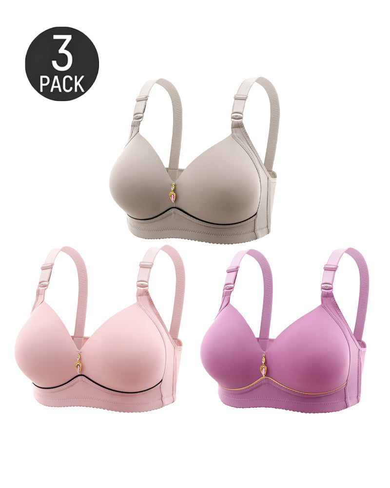 Set de 3 Sujetadores Push Up Sin Aros, Cómodos y Transpirables