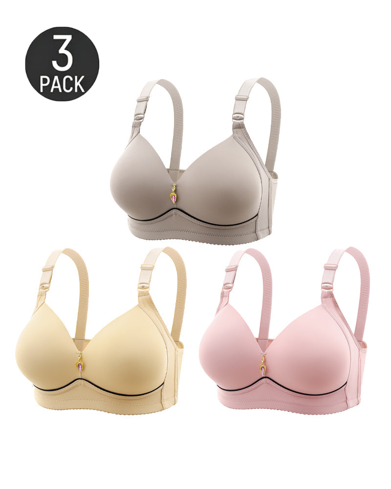 Set de 3 Sujetadores Push Up Sin Aros, Cómodos y Transpirables