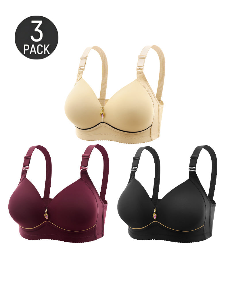 Set de 3 Sujetadores Push Up Sin Aros, Cómodos y Transpirables