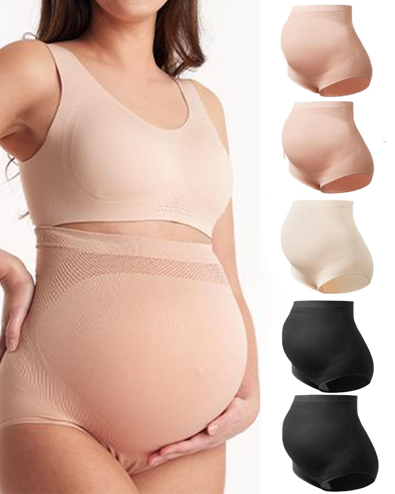 Paquete de 3 bragas altas sin costuras para maternidad, con suave soporte para el vientre