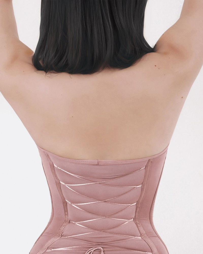 Body Sin Costuras con Cuerdas en la Espalda y Tanga