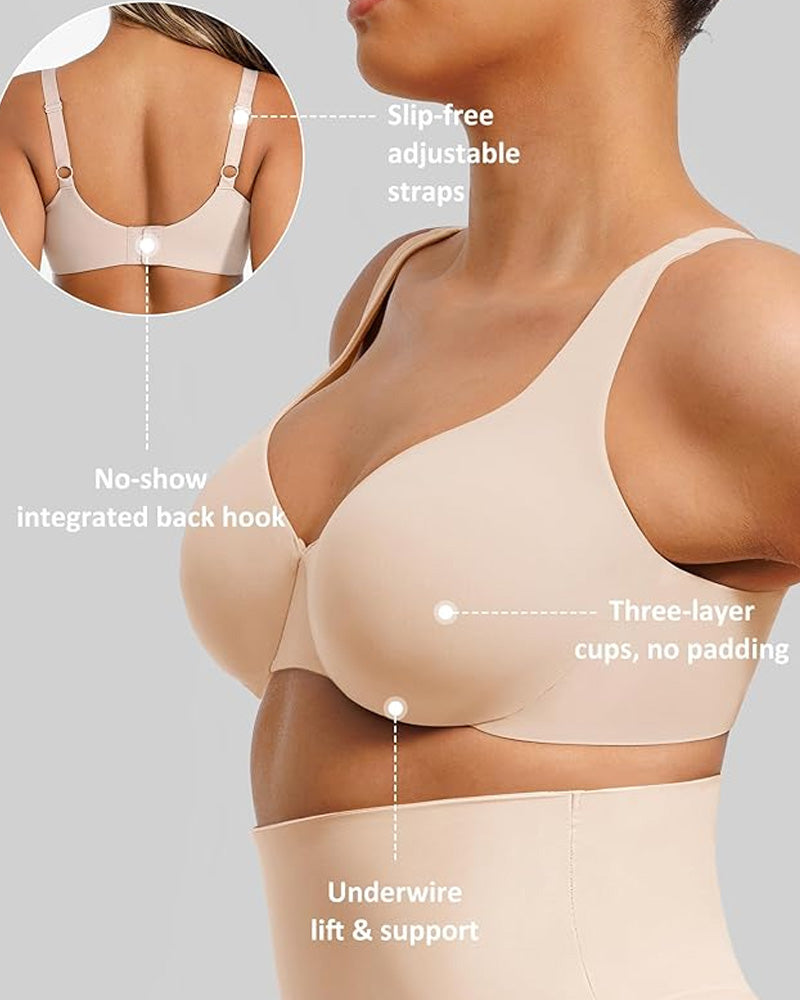 Sostén Sin Aros para Mujeres - Comodidad Total en Tallas Grandes, Cobertura Completa y Sin Costuras para Uso Diario