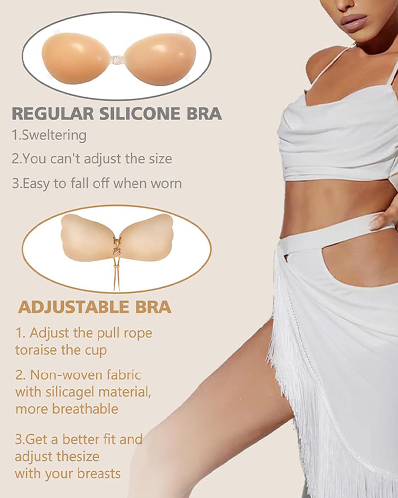 Top Adhesivo Sin Tirantes de Silicona con Cuerda para Mujeres