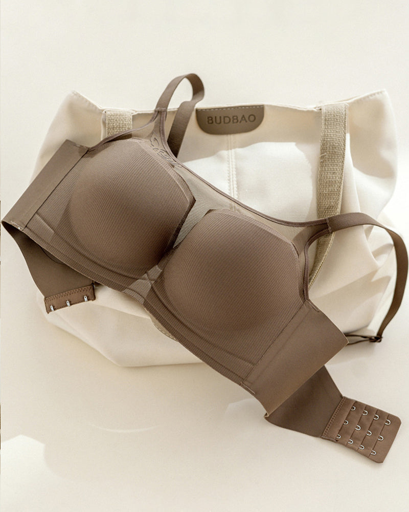 Sujetador push-up sin costuras, anti-caída, sin aros y con malla transparente