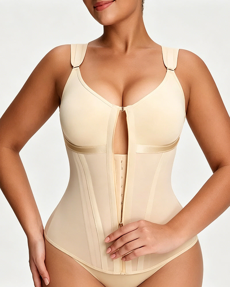 Faja Doble de Compresión Sin Costuras para Mujeres con Cierre y Gancho
