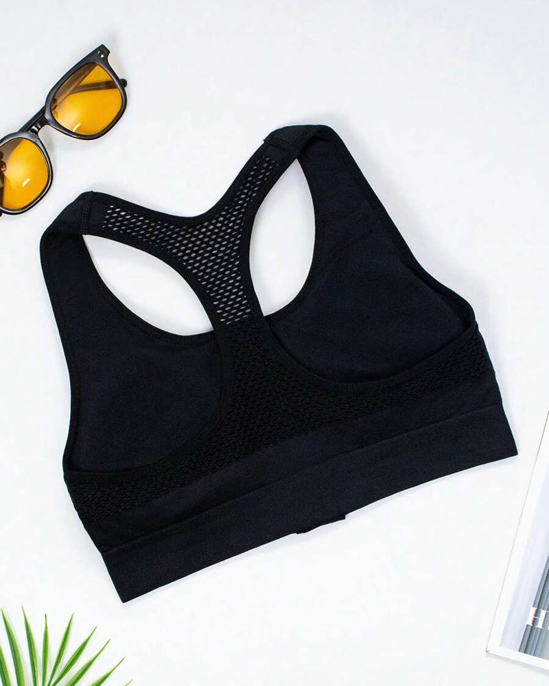 Top Deportivo Elástico Sin Costuras con Cremallera para Mujeres