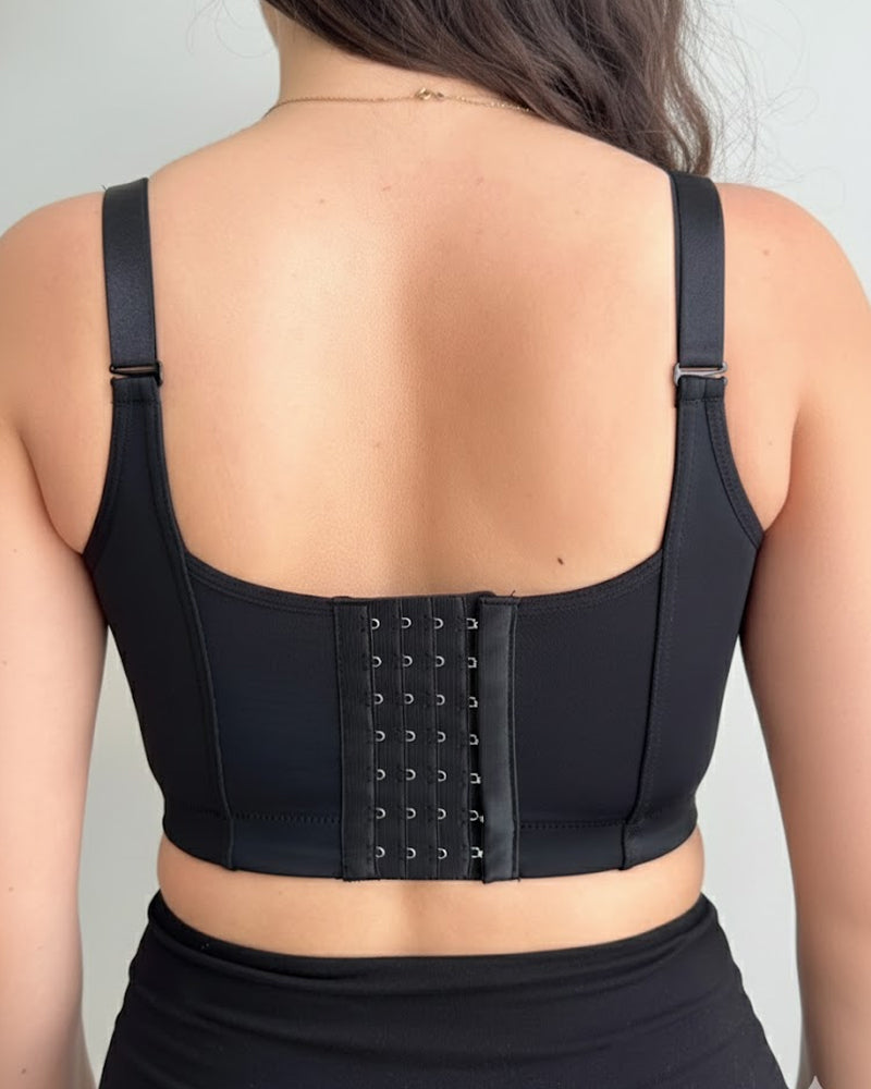 Sostén moldeador con copas push-up y encaje, diseño de espalda ancha