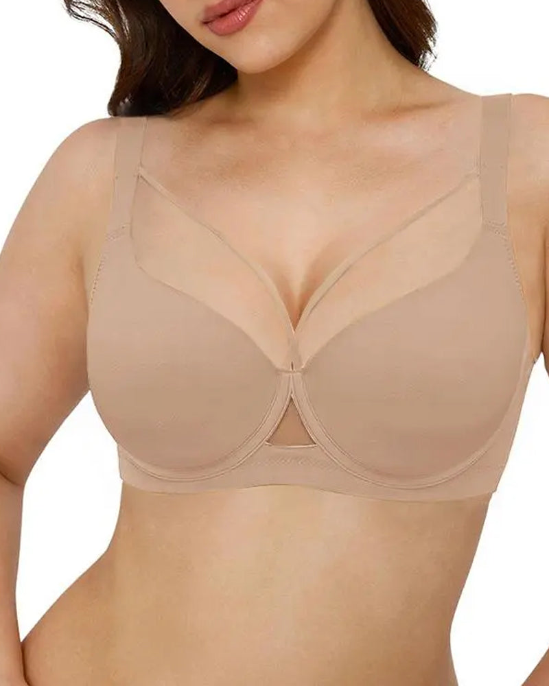 Sostén sin costuras con aros para mujer, con escote en V profundo y soporte cómodo