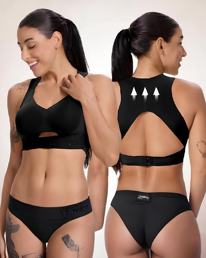 Top Deportivo Corrector de Espalda con Relleno Sin Costuras para Mujer