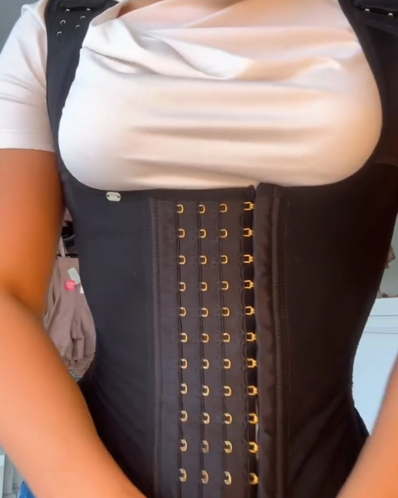 Cinturón Reductor de Espalda Completa con Tirantes Anchos y Clip
