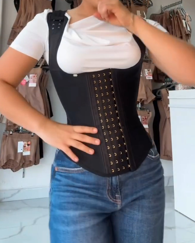 Cinturón Reductor de Espalda Completa con Tirantes Anchos y Clip