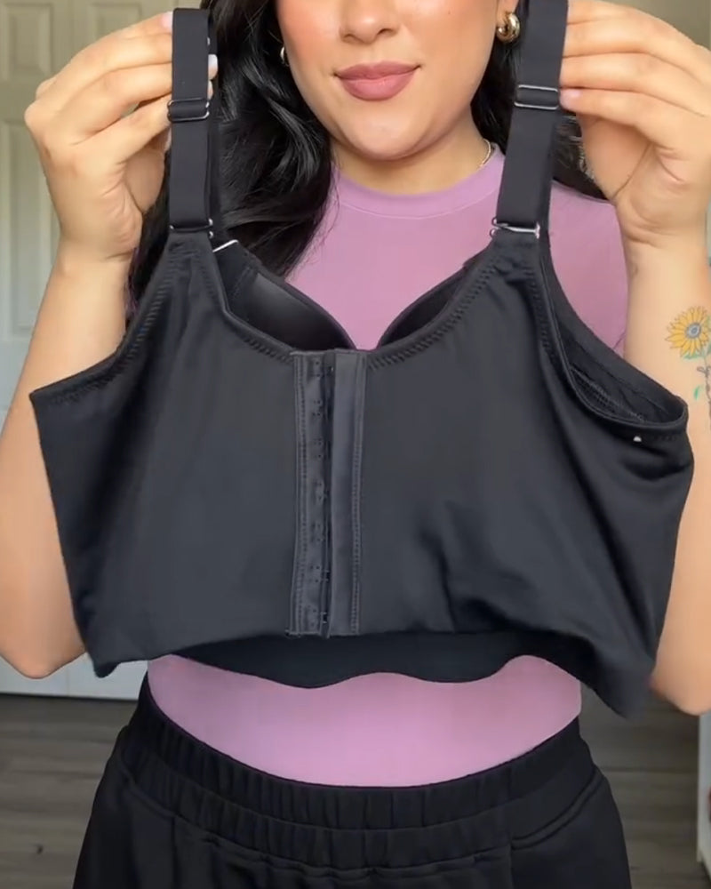 Body Shaper Bra with Underwire, V-Neck, Wide Back, and Long Torso