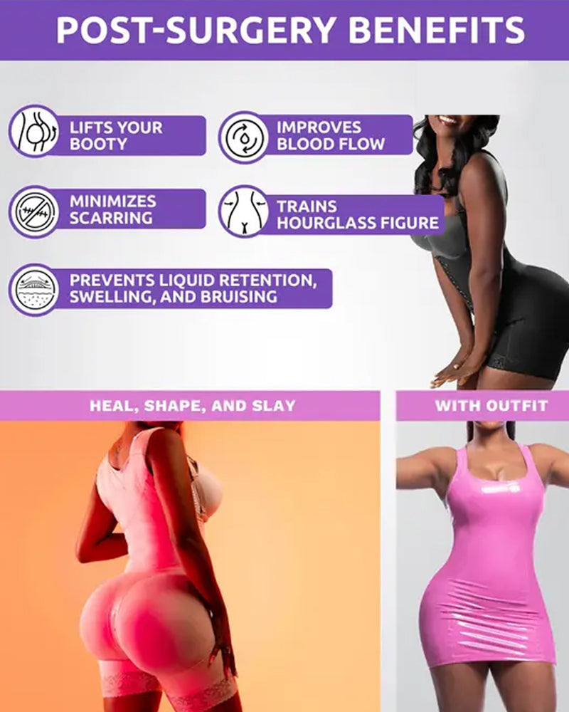 Body Ajustable de Doble Compresión con Cierre de Gancho y Ojo para Controlar el Abdomen