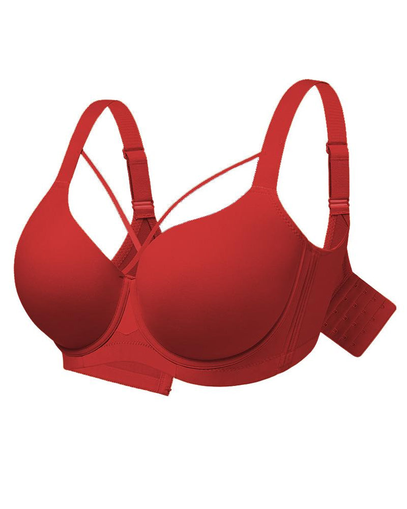 Sostén sin costuras con aros para mujer, con escote en V profundo y soporte cómodo