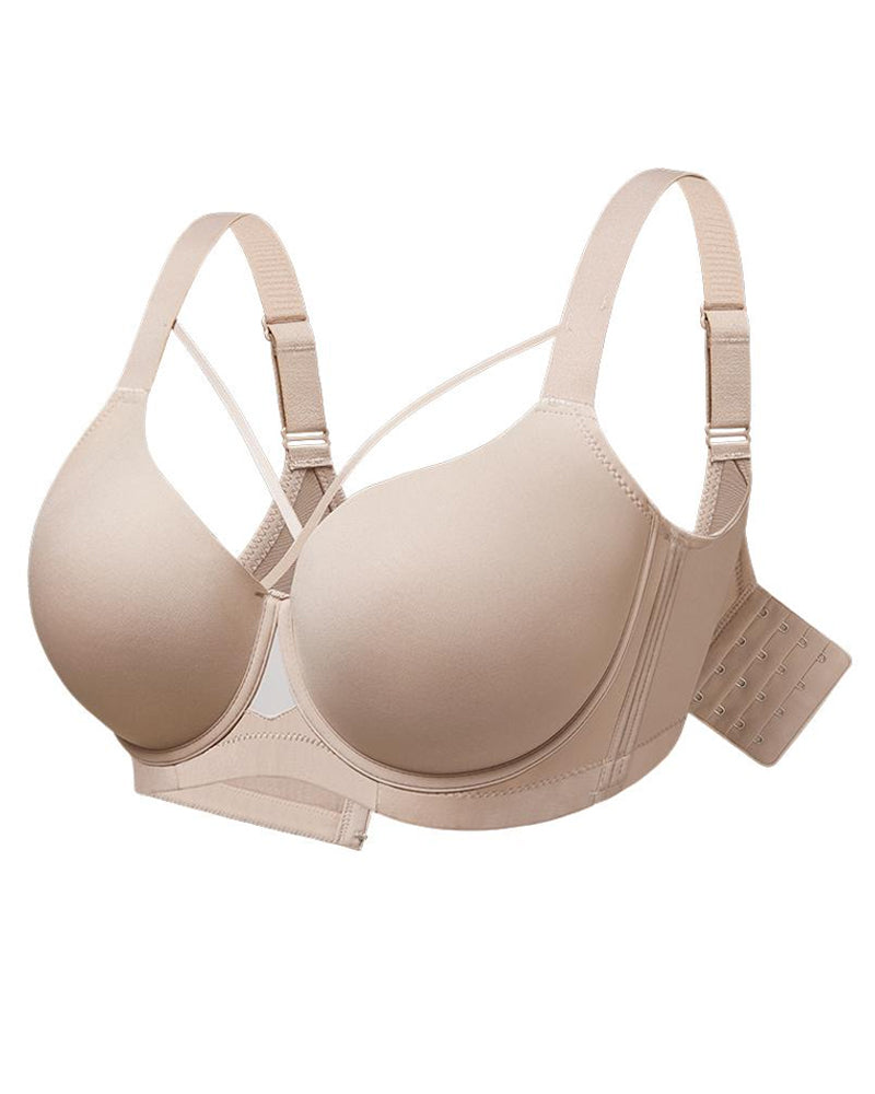 Sostén sin costuras con aros para mujer, con escote en V profundo y soporte cómodo
