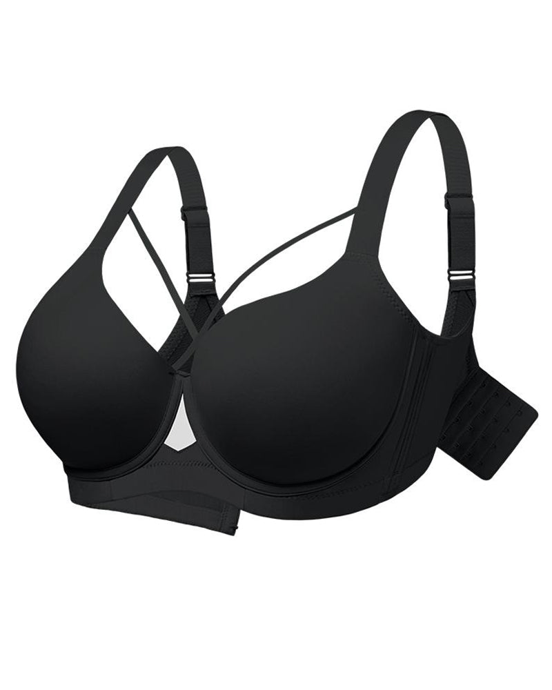 Sostén sin costuras con aros para mujer, con escote en V profundo y soporte cómodo