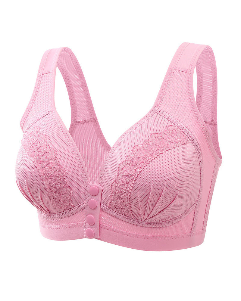 Sostén de encaje jacquard con cierre frontal femenino