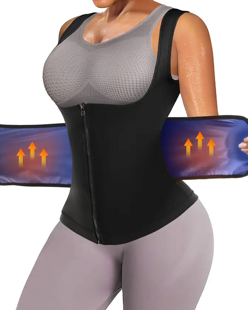 Chaleco Sauna Ajustable para Entrenamiento de Cintura - Induce Sudoración para Mujeres