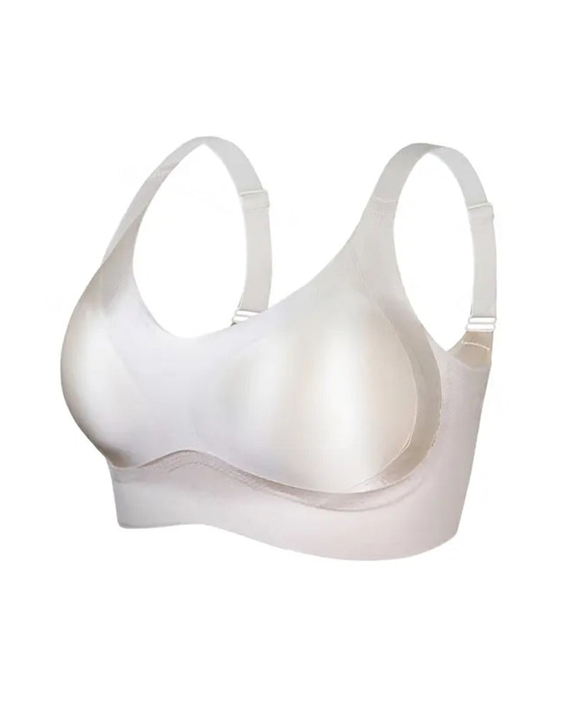 Sostén ajustable para mujer sin alambres, en color sólido, sin costuras, con efecto push-up y transpirable