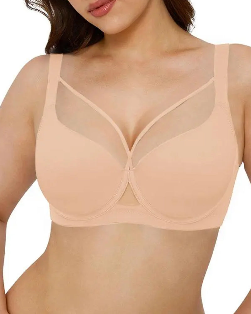Sostén sin costuras con aros para mujer, con escote en V profundo y soporte cómodo