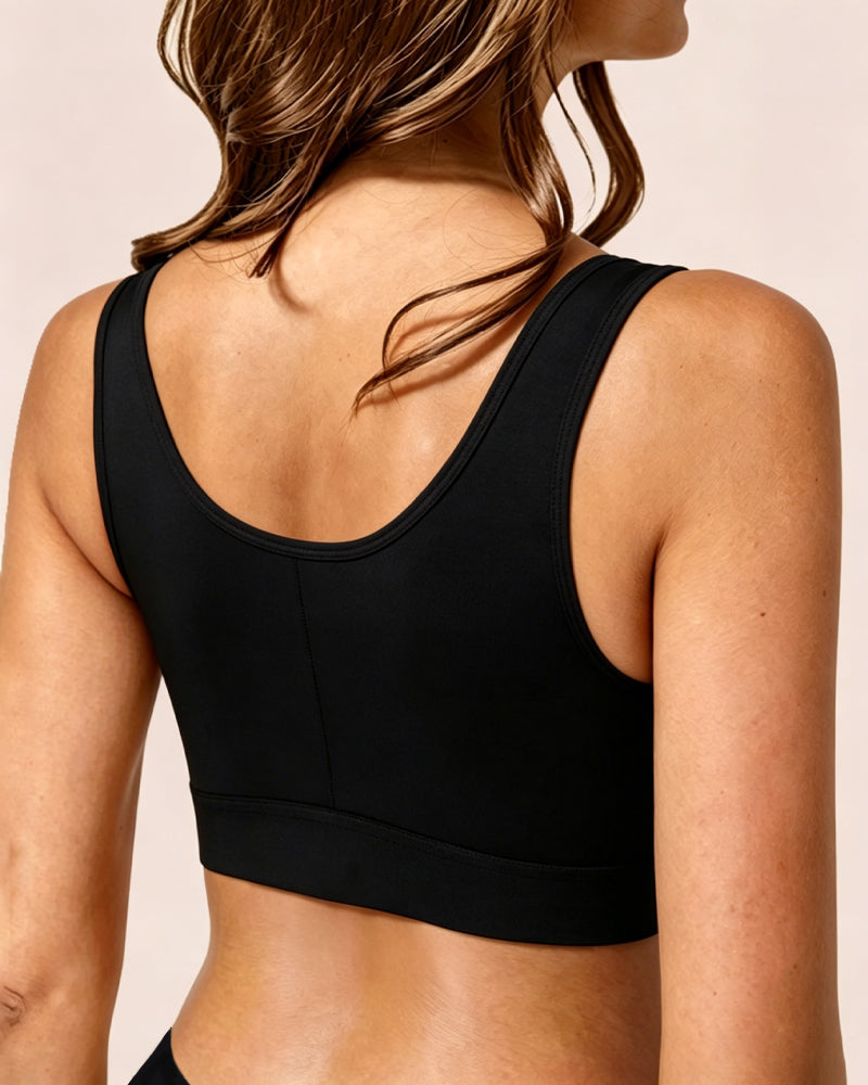 Top moldeador sin alambres con cierre frontal y tirantes ajustables para mujer