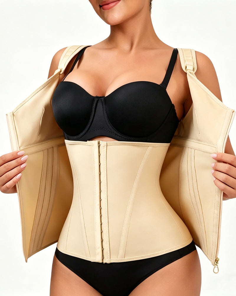 Faja Doble de Compresión Sin Costuras para Mujeres con Cierre y Gancho