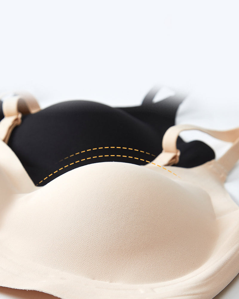 Sujetador sin costuras para mujer con escote en V, transpirable y almohadillas moldeadoras extraíbles