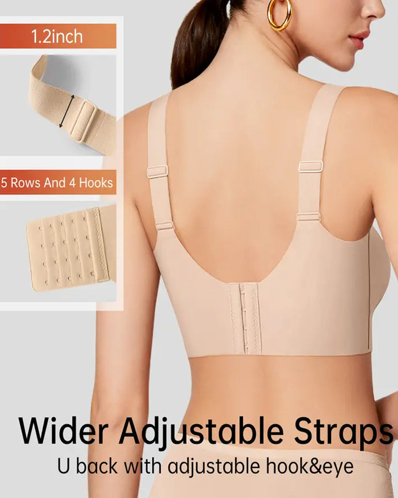 Sostén de Gel para Mujer Sin Aros, Sin Costuras, Doble Capa, Tirantes Elevadores y Copas Completas con Efecto Push-up