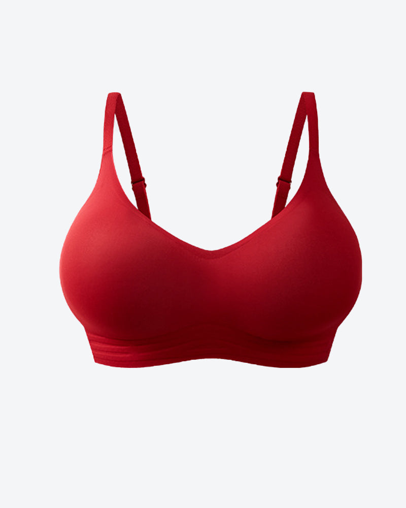 Sujetador sin costuras para mujer con escote en V, transpirable y almohadillas moldeadoras extraíbles