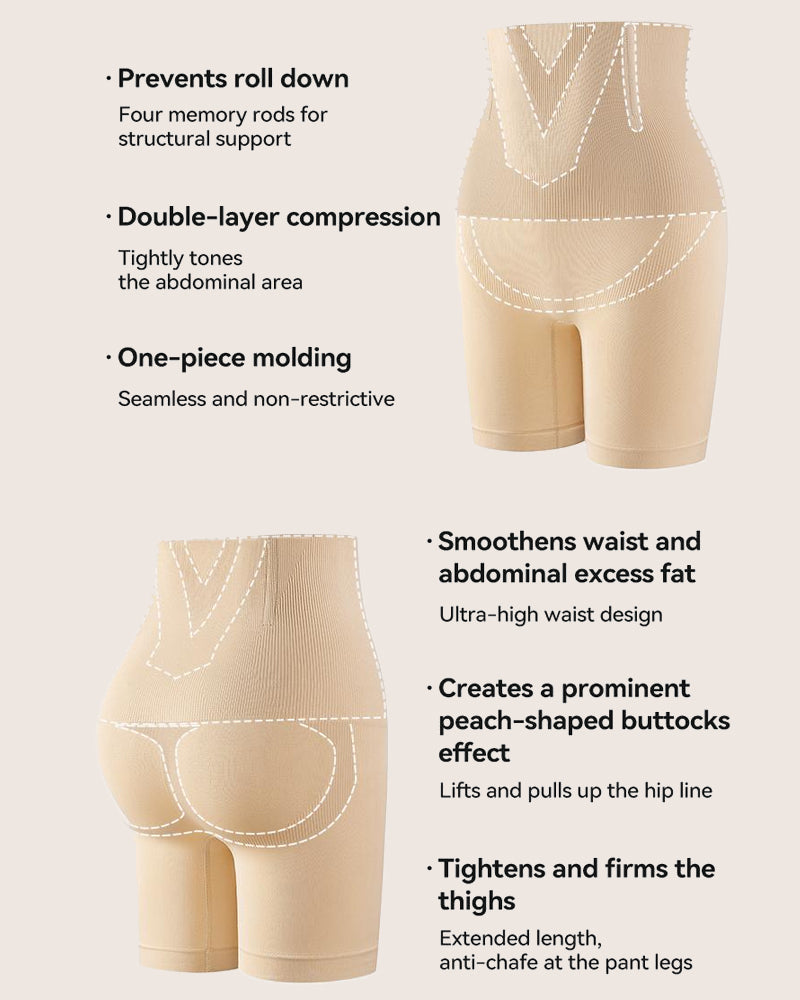 Shorts Moldeadores Sin Costuras para Control de Abdomen y Realce de Glúteos Femeninos
