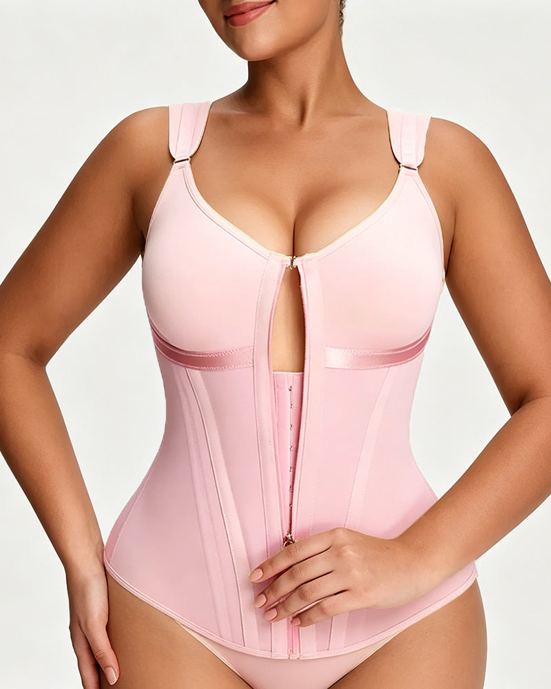 Faja Doble de Compresión Sin Costuras para Mujeres con Cierre y Gancho