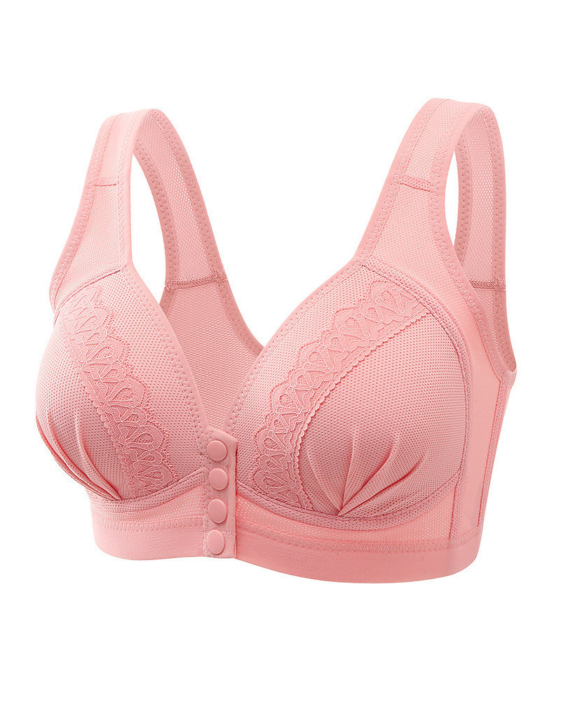 Sostén de encaje jacquard con cierre frontal femenino