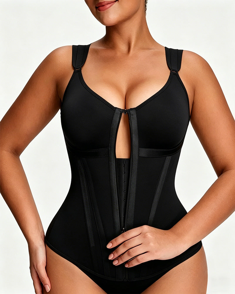Faja Doble de Compresión Sin Costuras para Mujeres con Cierre y Gancho