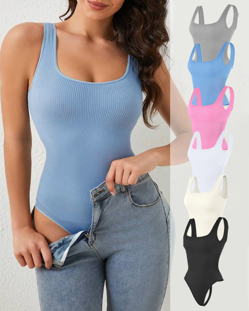 Vestido ajustado sin mangas de canalé para mujer