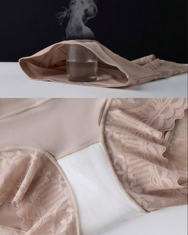 Panties de encaje moldeadores de talle alto con control abdominal y realce de glúteos para mujer