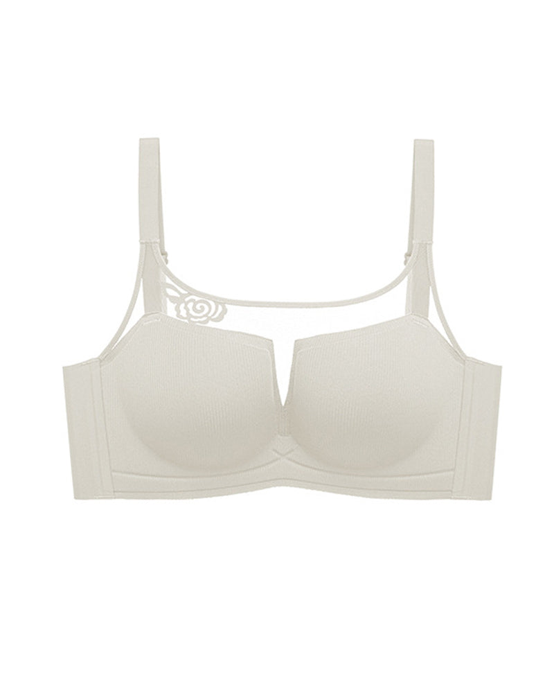 Sujetador push-up sin costuras, anti-caída, sin aros y con malla transparente